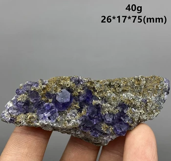 Dabas Polyhedral Tanzanite blue Purple fluorite klastera minerālu paraugi Gem līmenī Akmeņi un kristāli 0