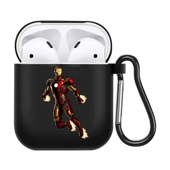 Brīnums Spider man Un Iron Man Silikona Case For Apple Airpods 1 Gadījumā Bluetooth Gadījumā airpod 2 Bezvadu Lādēšanas Lodziņu, Somas
