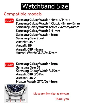 Skatīties Joslas Samsung Galaxy Noskatīties 4 Classic /3/41 45mm/46mm/Aktīvā 2/zvejas rīku s3 pierobežas Sporta Cilpa Watchband 20mm 22mm aproce