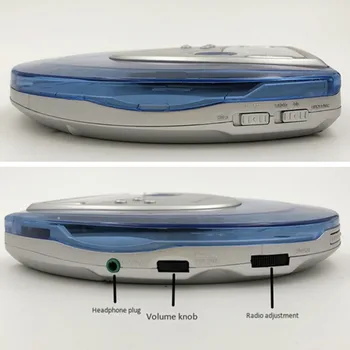 Pārnēsājams CD atskaņotājs walkman bass boost sistēma, augstas kvalitātes mūziku triecienizturīgs pārredzamu diski LCD displejs 3.5 mm audio interfeiss