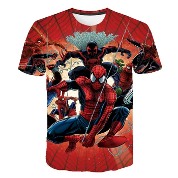 Zēni un Meitenes 3D pontons T-krekls Vasaras Spēle Print T-krekls Karikatūra Brīnums - Spiderman Bērniem Drēbes Ir 2021. Jaunu Bērnu Apģērbt Ērtus 0